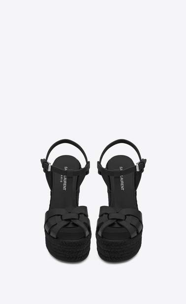 espadrille wedge sandal in leather